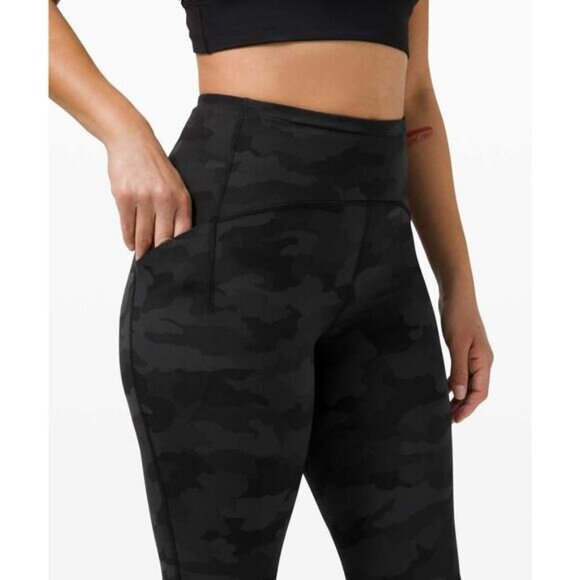 LULULEMON Swift Speed High-Rise Crop 21" Sz 4 Heritage 365 Camo Deep Coal Multi - Picture 2 of 8